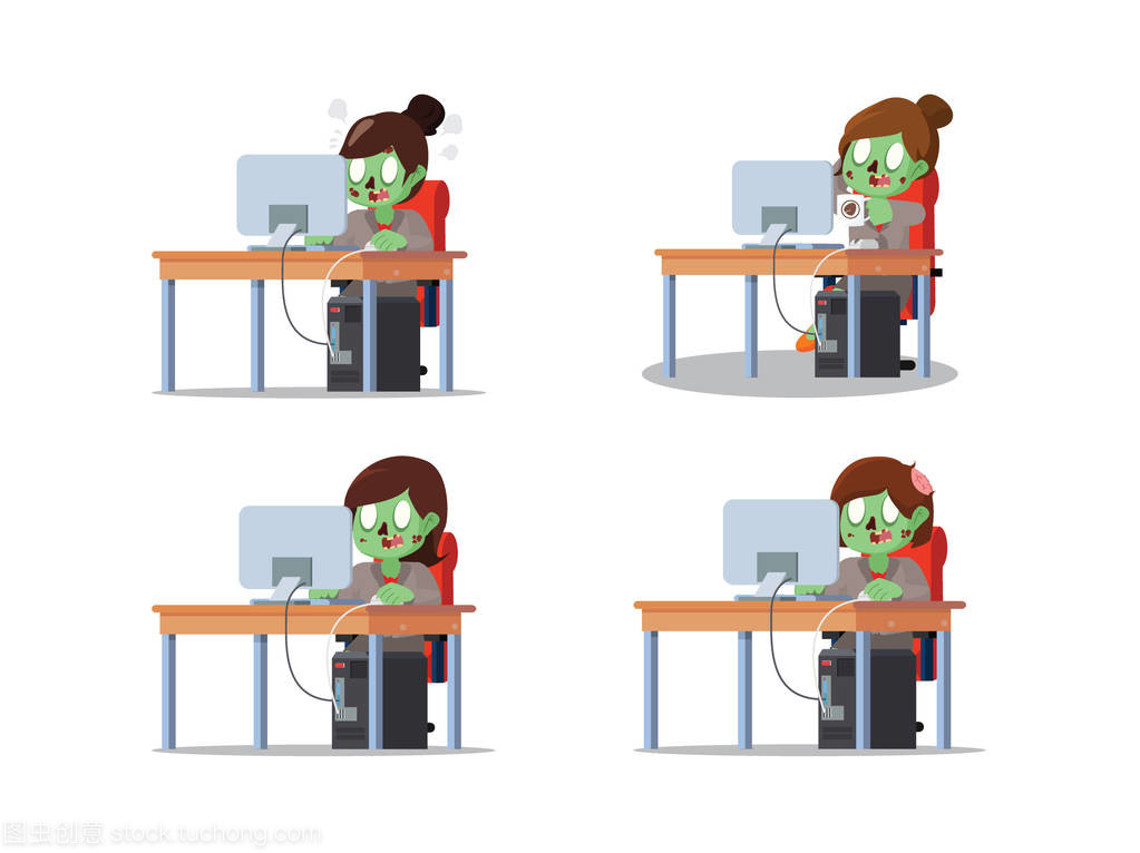 僵尸女商人的工作與盈方計算機動畫設置